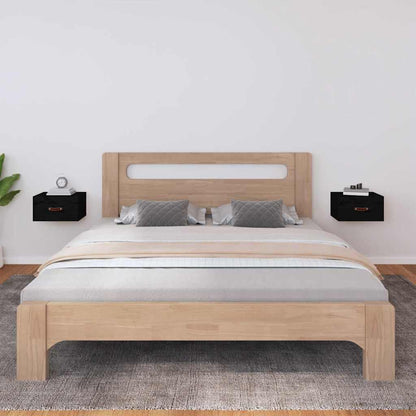 Comodini a Muro 2 pz Neri 40x29,5x22 cm