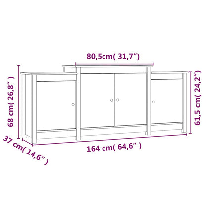 Credenza 164x37x68 cm in Legno Massello di Pino