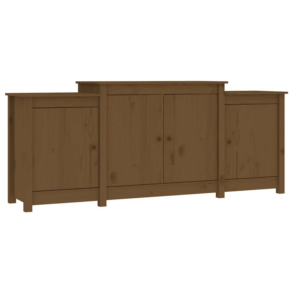 Credenza Marrone ambra 164x37x68 cm in Legno Massello di Pino - homemem39