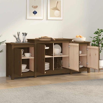 Credenza Marrone ambra 164x37x68 cm in Legno Massello di Pino - homemem39