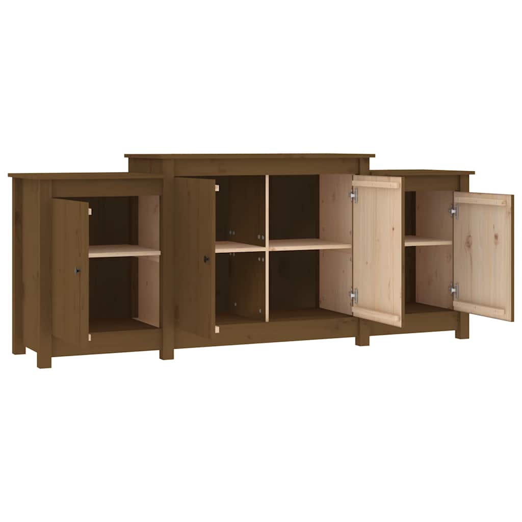 Credenza Marrone ambra 164x37x68 cm in Legno Massello di Pino - homemem39