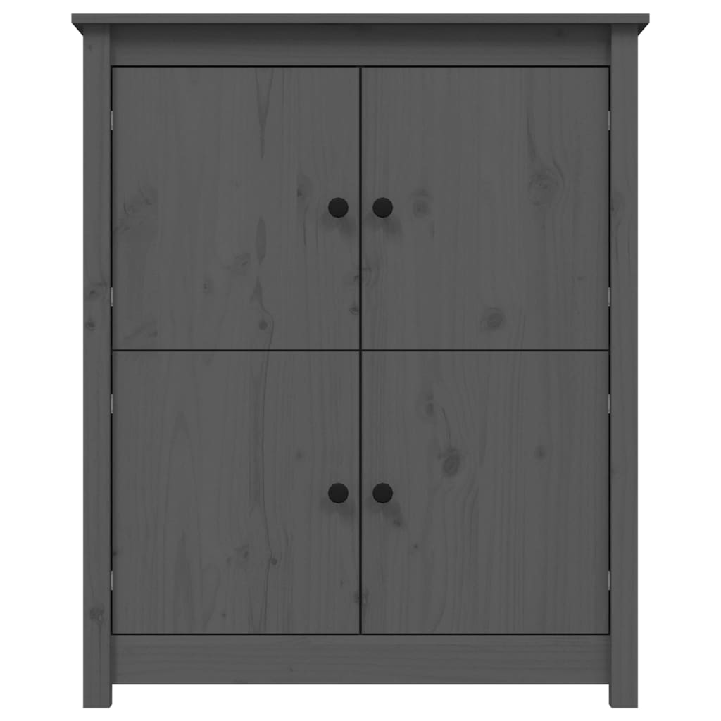 Credenza Grigia 83x41,5x100 cm in Legno Massello di Pino