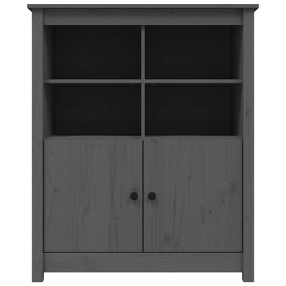 Credenza Grigia 83x41,5x100 cm in Legno Massello di Pino - homemem39