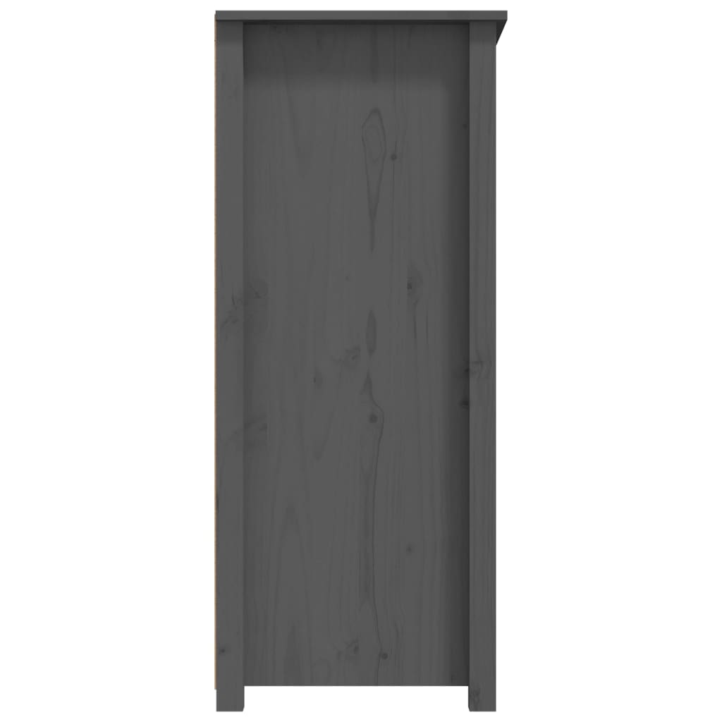 Credenza Grigia 83x41,5x100 cm in Legno Massello di Pino - homemem39