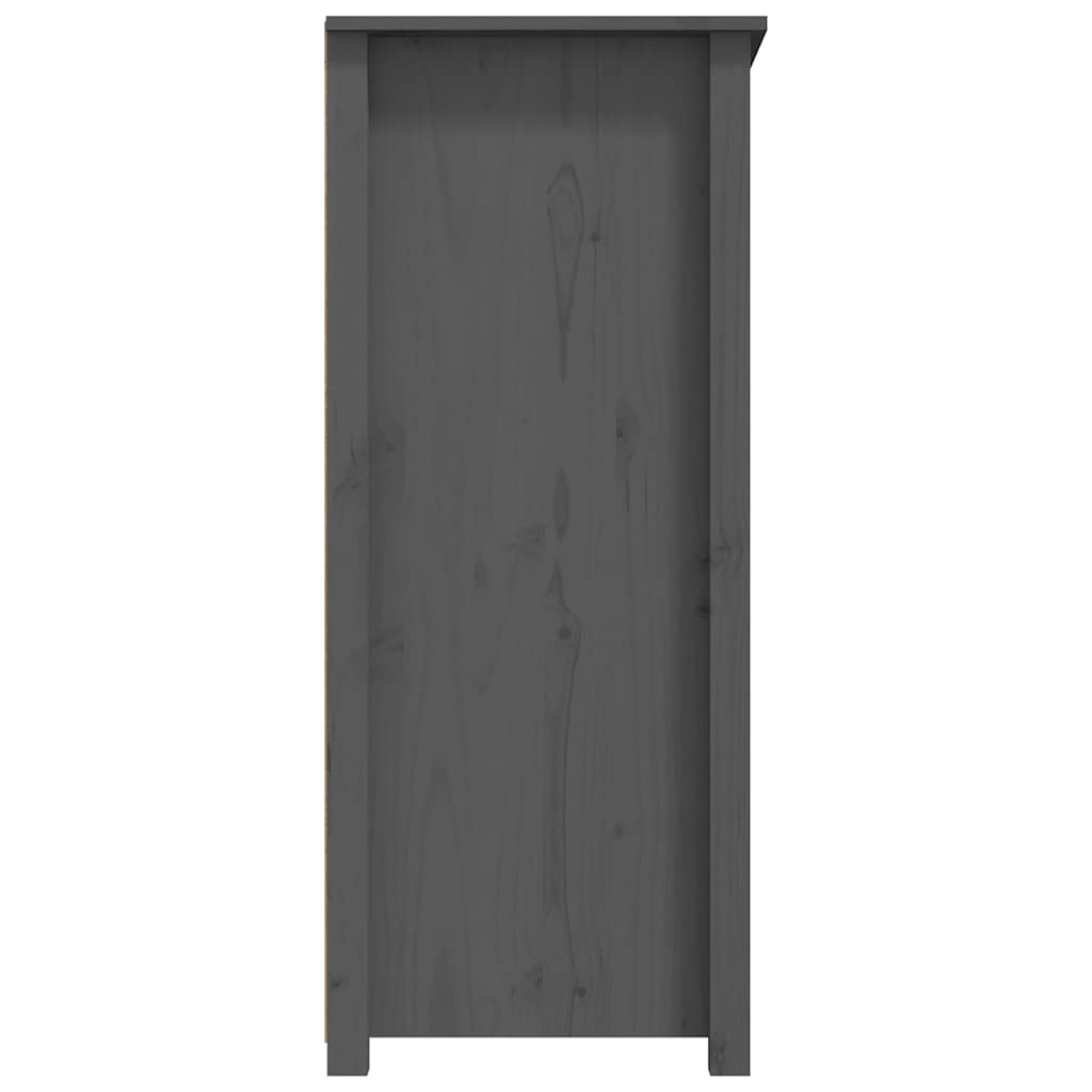 Credenza Grigia 83x41,5x100 cm in Legno Massello di Pino