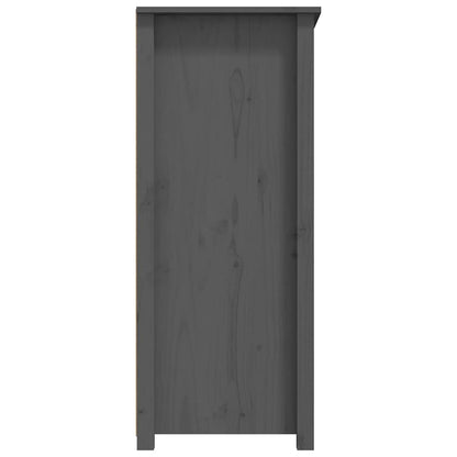 Credenza Grigia 83x41,5x100 cm in Legno Massello di Pino