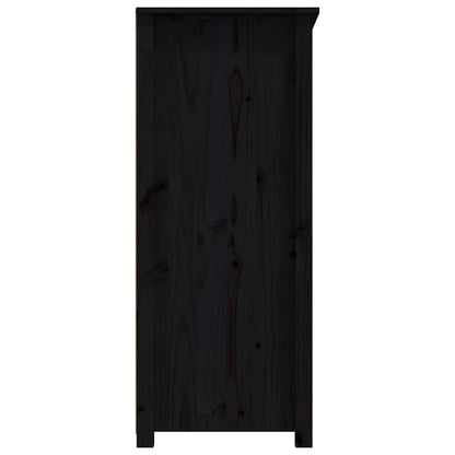 Credenza Nera 83x41,5x100 cm in Legno Massello di Pino