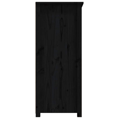 Credenza Nera 83x41,5x100 cm in Legno Massello di Pino