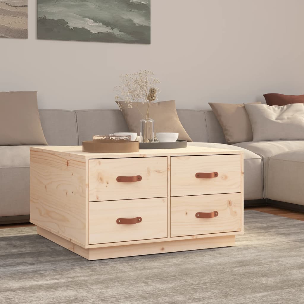 Tavolino da Salotto 80x80x45 cm in Legno Massello di Pino | homemem39