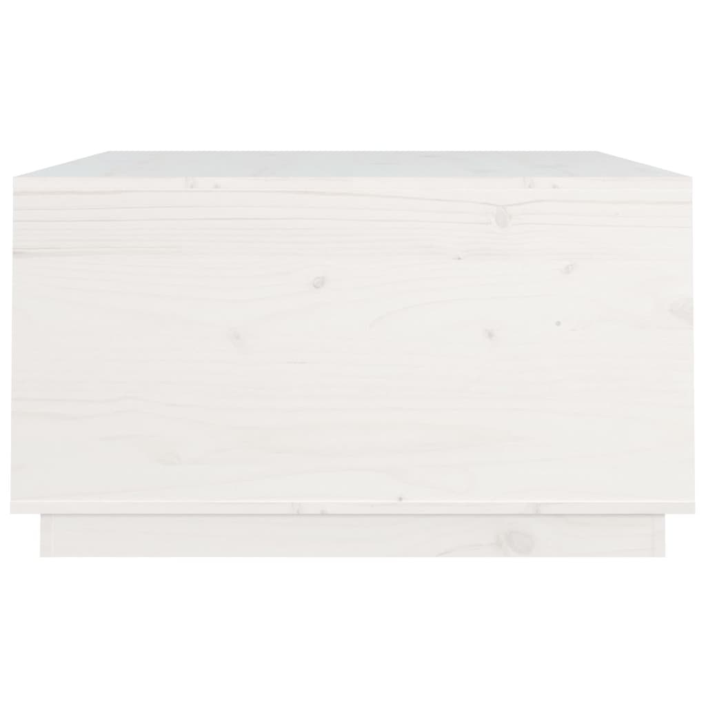 Tavolino da Salotto Bianco 80x80x45 cm Legno Massello di Pino | homemem39