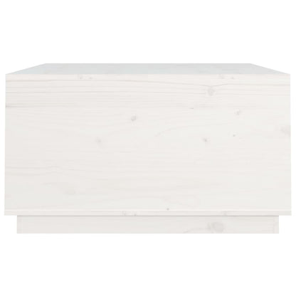 Tavolino da Salotto Bianco 80x80x45 cm Legno Massello di Pino | homemem39