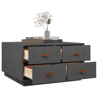 Tavolino da Salotto Grigio 80x80x45 cm Legno Massello di Pino | homemem39