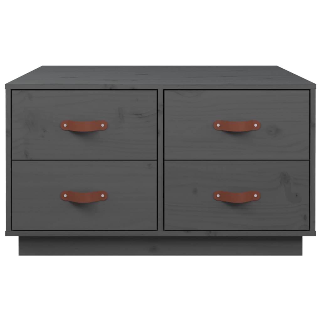 Tavolino da Salotto Grigio 80x80x45 cm Legno Massello di Pino | homemem39