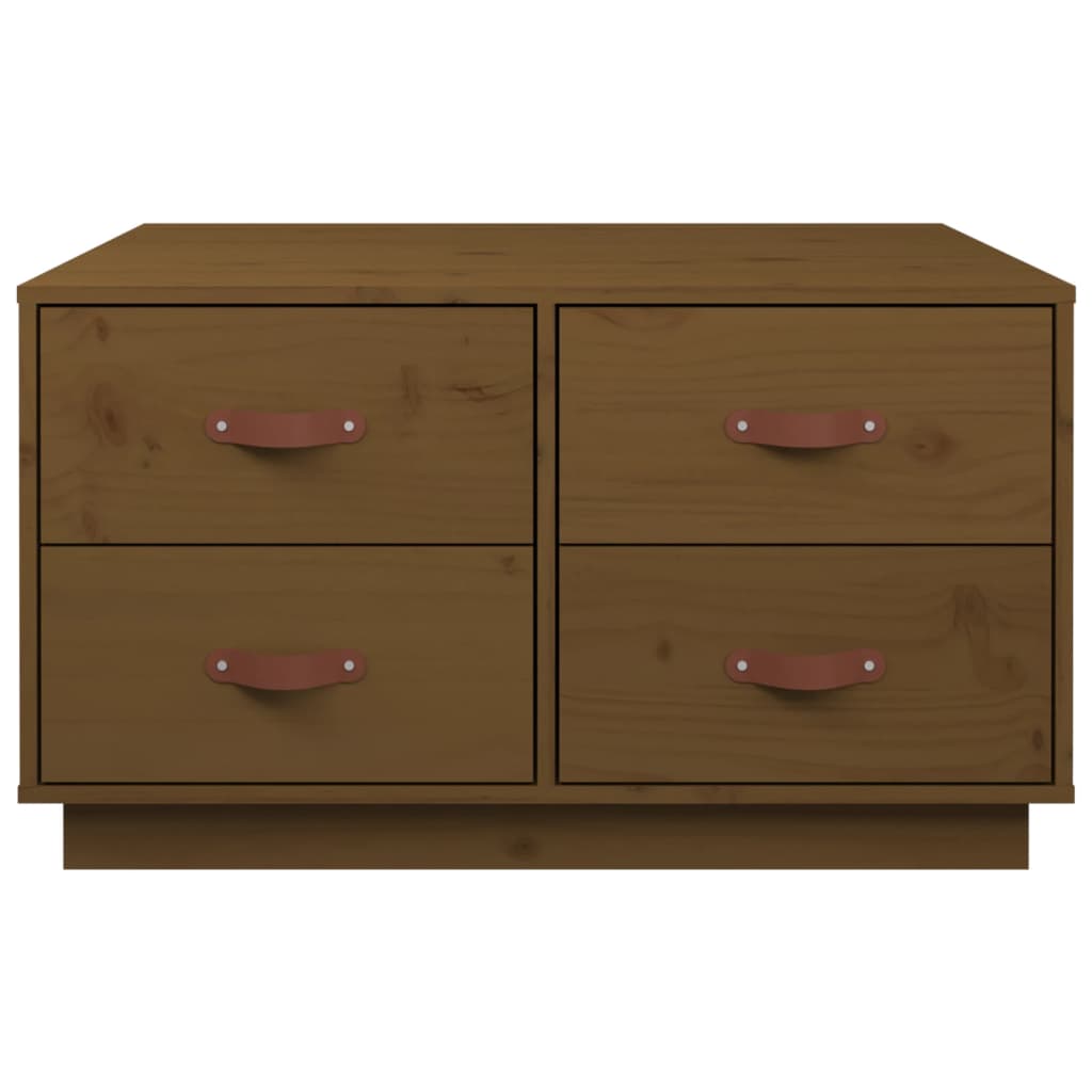 Tavolino da Salotto ambra 80x80x45 cm Legno Massello di Pino | homemem39