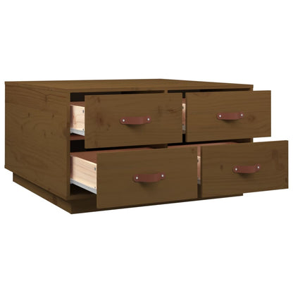 Tavolino da Salotto ambra 80x80x45 cm Legno Massello di Pino | homemem39