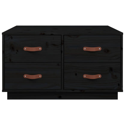 Tavolino da Salotto Nero 80x80x45 cm Legno Massello di Pino | homemem39