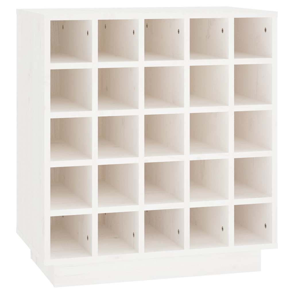 Portabottiglie Bianco 55,5x34x61 cm in Legno Massello di Pino