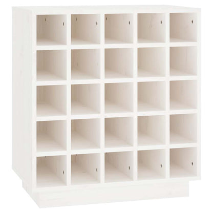 Portabottiglie Bianco 55,5x34x61 cm in Legno Massello di Pino