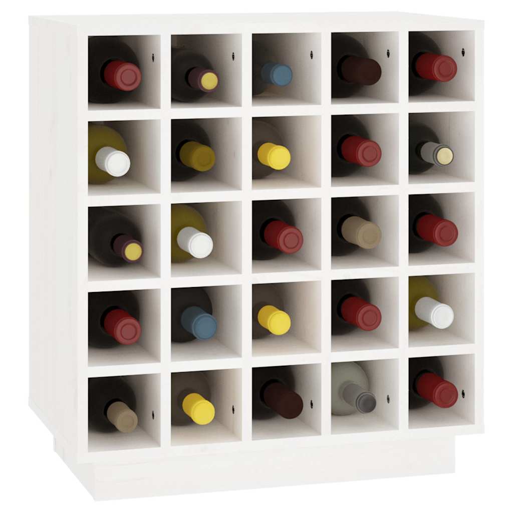 Portabottiglie Bianco 55,5x34x61 cm in Legno Massello di Pino