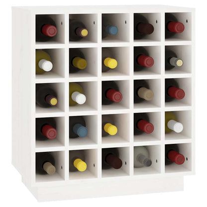 Portabottiglie Bianco 55,5x34x61 cm in Legno Massello di Pino