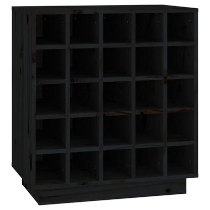Portabottiglie Nero 55,5x34x61 cm in Legno Massello di Pino - homemem39