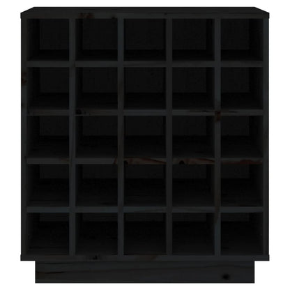 Portabottiglie Nero 55,5x34x61 cm in Legno Massello di Pino - homemem39