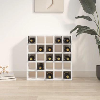 Portabottiglie Bianco 56x25x56 cm in Legno Massello di Pino - homemem39