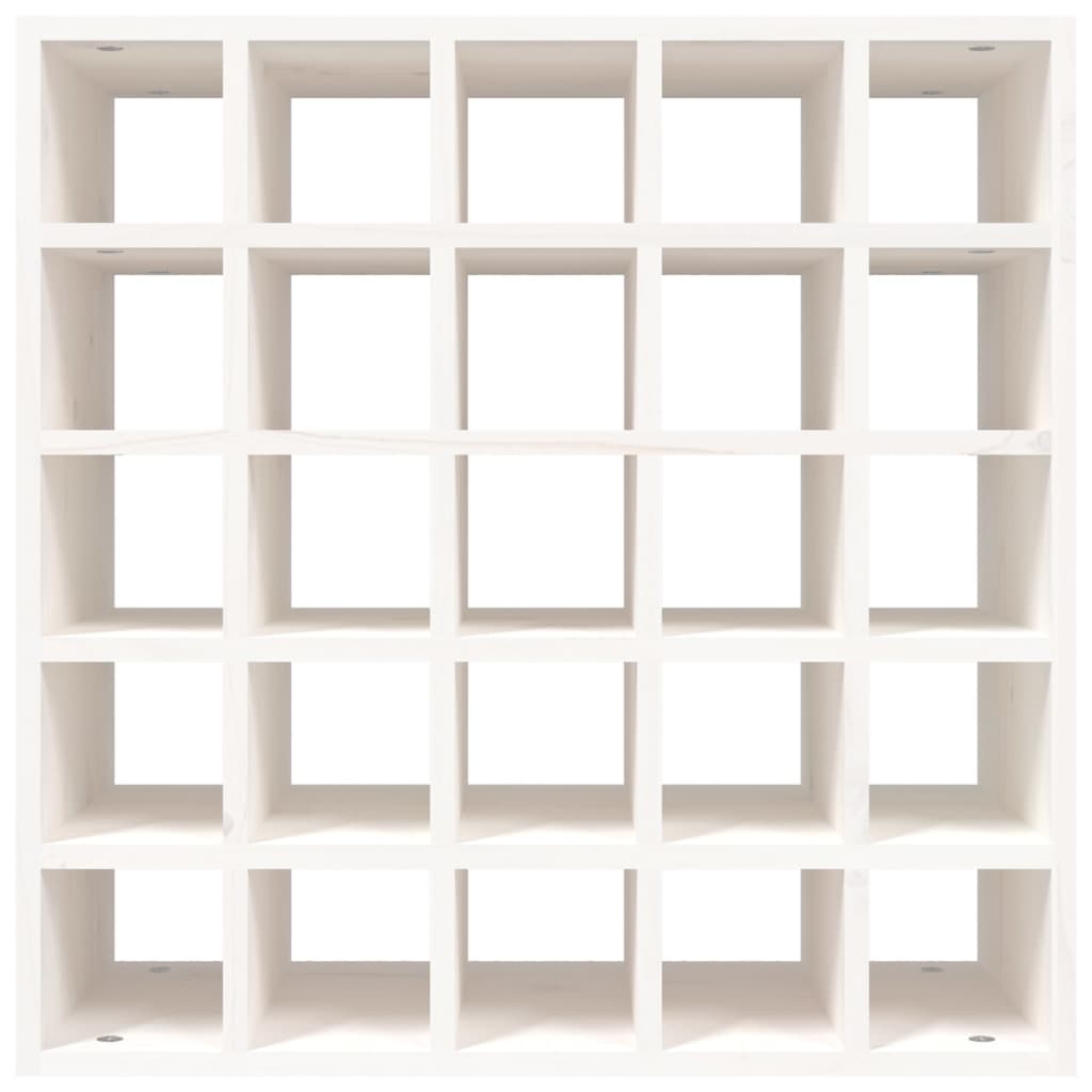Portabottiglie Bianco 56x25x56 cm in Legno Massello di Pino - homemem39