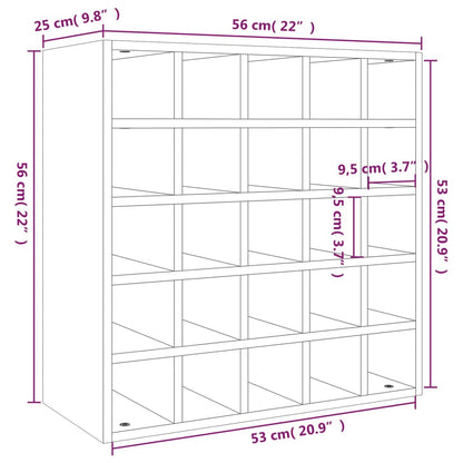 Mobiletto per vino bianco 56x25x56 cm in legno massello di pino | homemem39