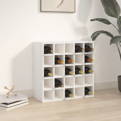 Portabottiglie Bianco 56x25x56 cm in Legno Massello di Pino - homemem39