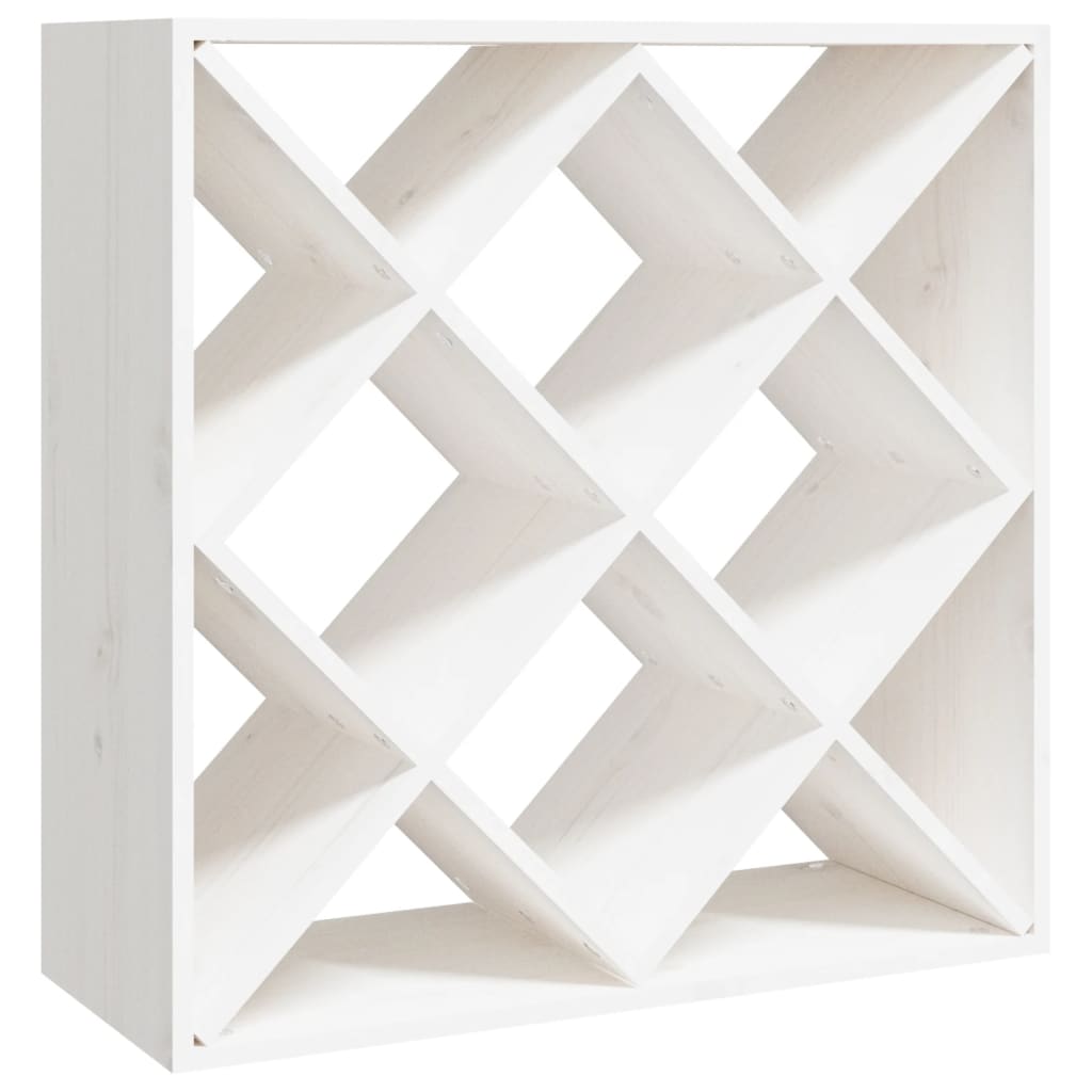 Portabottiglie Bianco 62x25x62 cm in Legno Massello di Pino