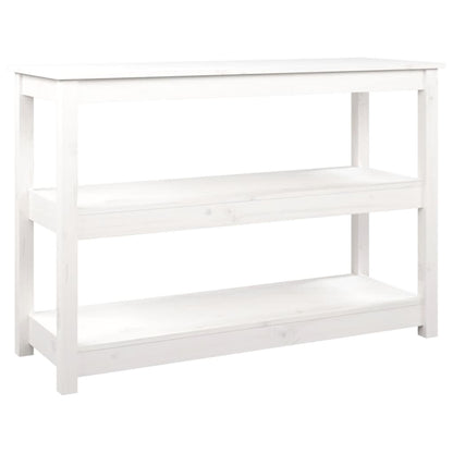 Tavolo Consolle Bianco 110x40x74 cm in Legno Massello di Pino - homemem39