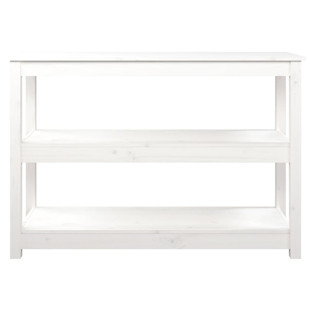 Tavolo Consolle Bianco 110x40x74 cm in Legno Massello di Pino - homemem39