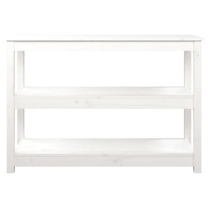 Tavolo Consolle Bianco 110x40x74 cm in Legno Massello di Pino - homemem39