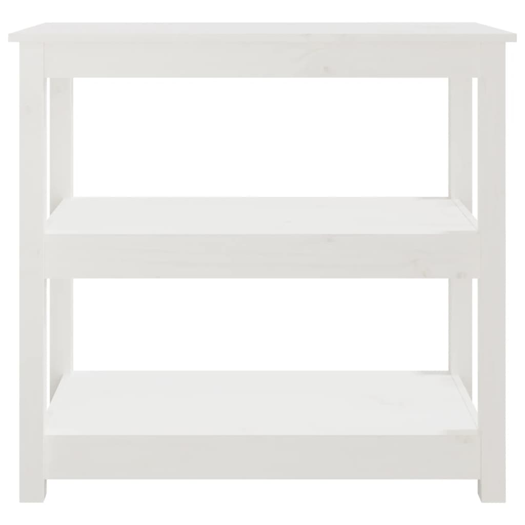 Tavolo Consolle Bianco 80x40x74 cm in Legno Massello di Pino | homemem39