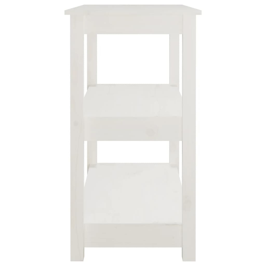 Tavolo Consolle Bianco 80x40x74 cm in Legno Massello di Pino | homemem39