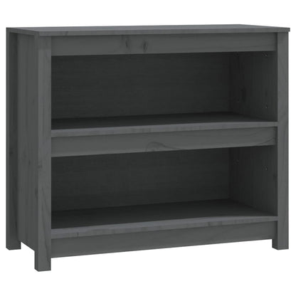 Libreria Grigia 80x35x68 cm in Legno Massello di Pino - homemem39