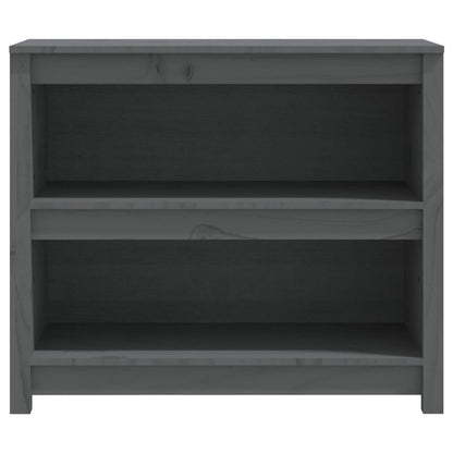 Libreria Grigia 80x35x68 cm in Legno Massello di Pino - homemem39