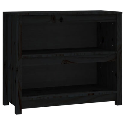 Libreria Nera 80x35x68 cm in Legno Massello di Pino - homemem39