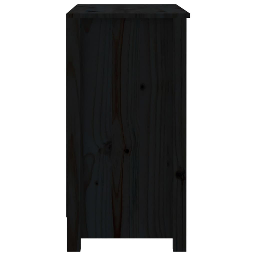 Libreria Nera 80x35x68 cm in Legno Massello di Pino | homemem39