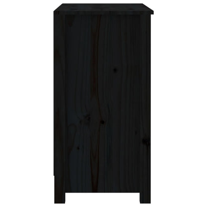 Libreria Nera 80x35x68 cm in Legno Massello di Pino | homemem39