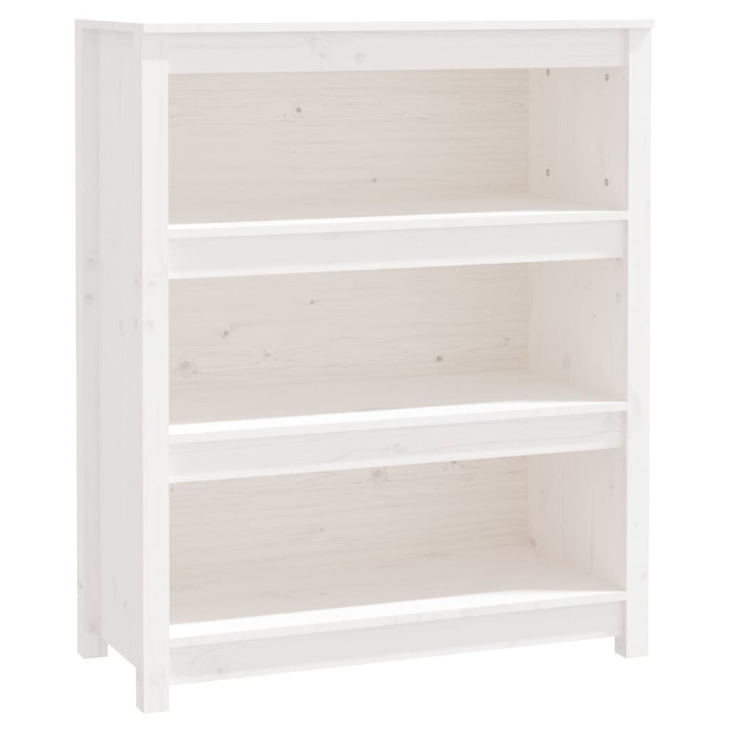 Libreria Bianca 80x35x97 cm in Legno Massello di Pino | homemem39