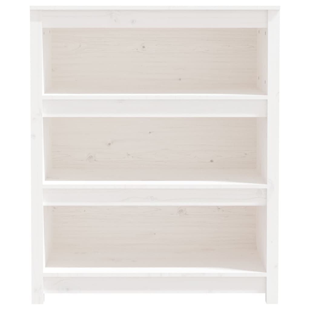 Libreria Bianca 80x35x97 cm in Legno Massello di Pino | homemem39