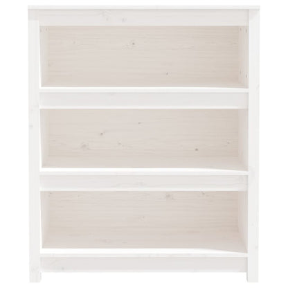 Libreria Bianca 80x35x97 cm in Legno Massello di Pino | homemem39