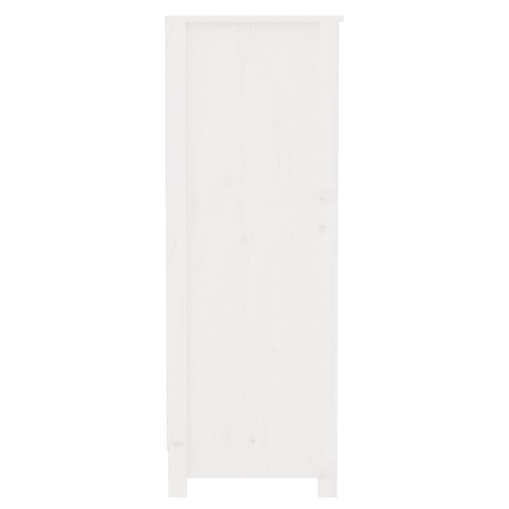 Libreria Bianca 80x35x97 cm in Legno Massello di Pino | homemem39