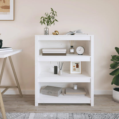 Libreria Bianca 80x35x97 cm in Legno Massello di Pino | homemem39