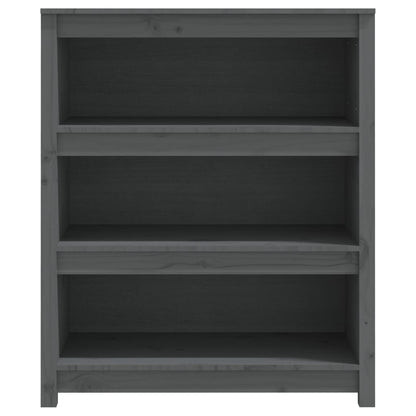 Libreria Grigia 80x35x97 cm in Legno Massello di Pino - homemem39