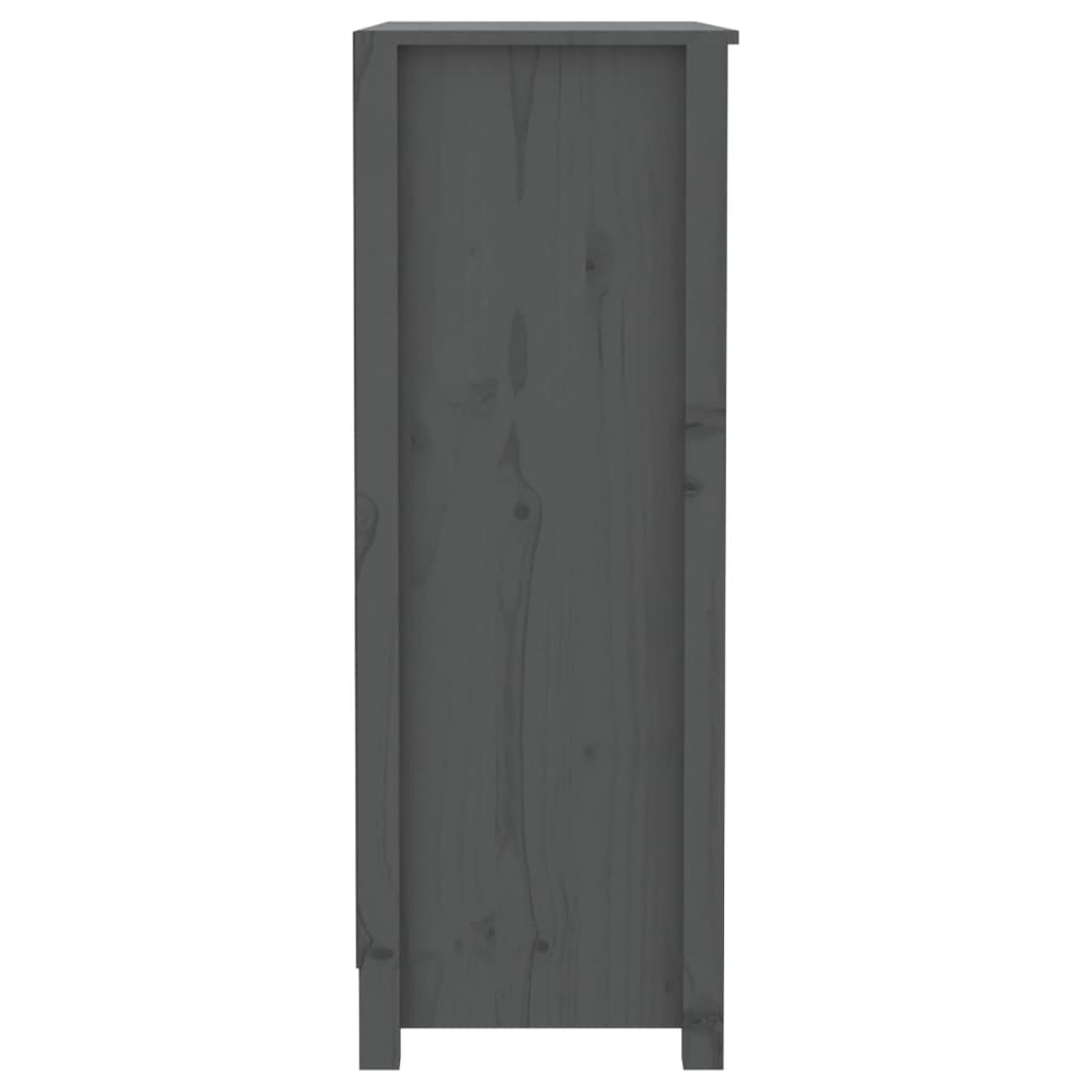 Libreria Grigia 80x35x97 cm in Legno Massello di Pino | homemem39