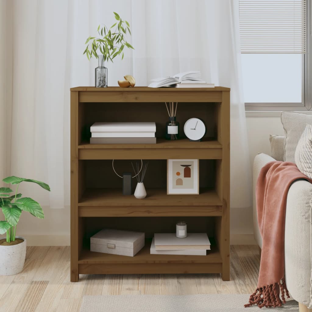 Libreria Marrone ambra 80x35x97 cm in Legno Massello di Pino
