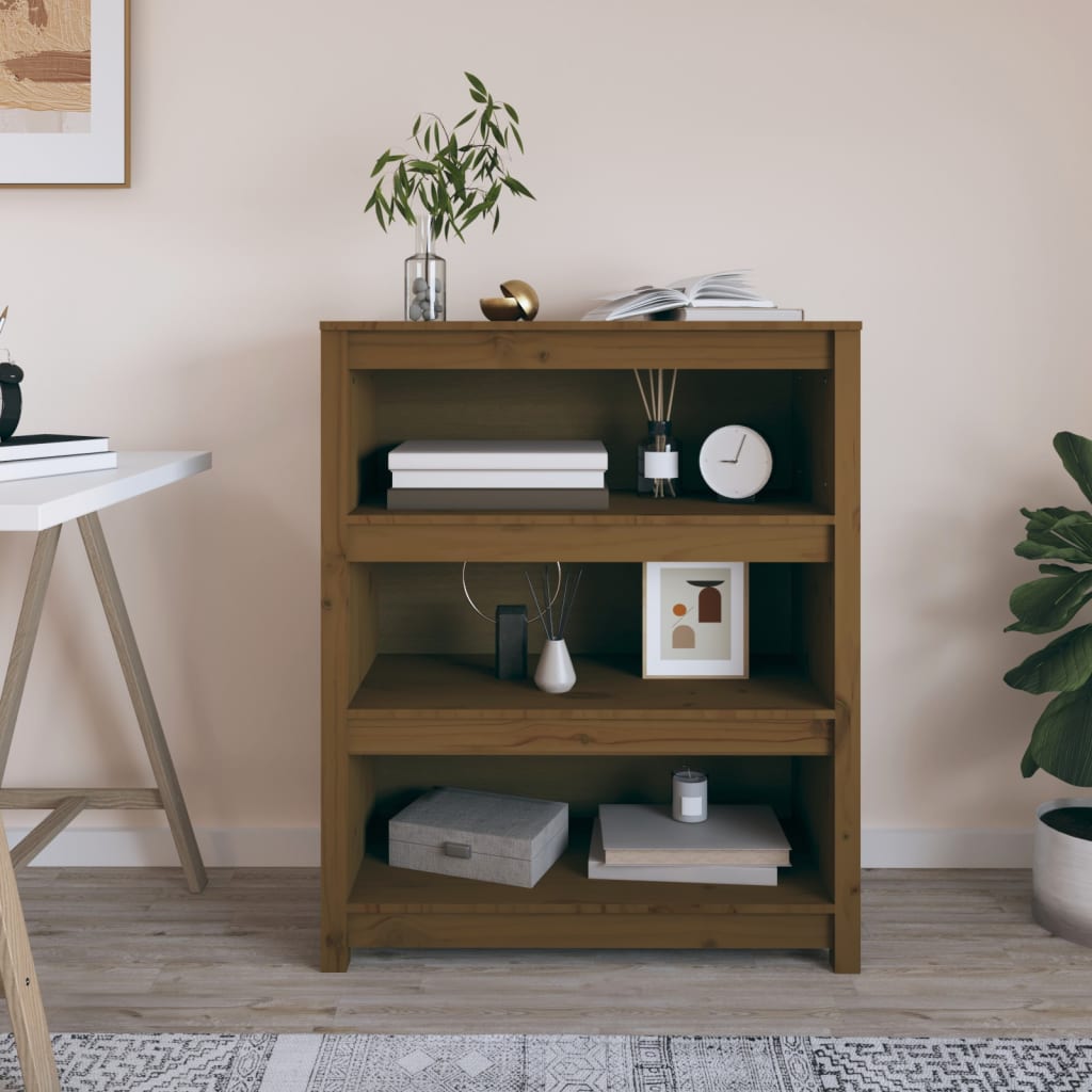 Libreria Marrone ambra 80x35x97 cm in Legno Massello di Pino